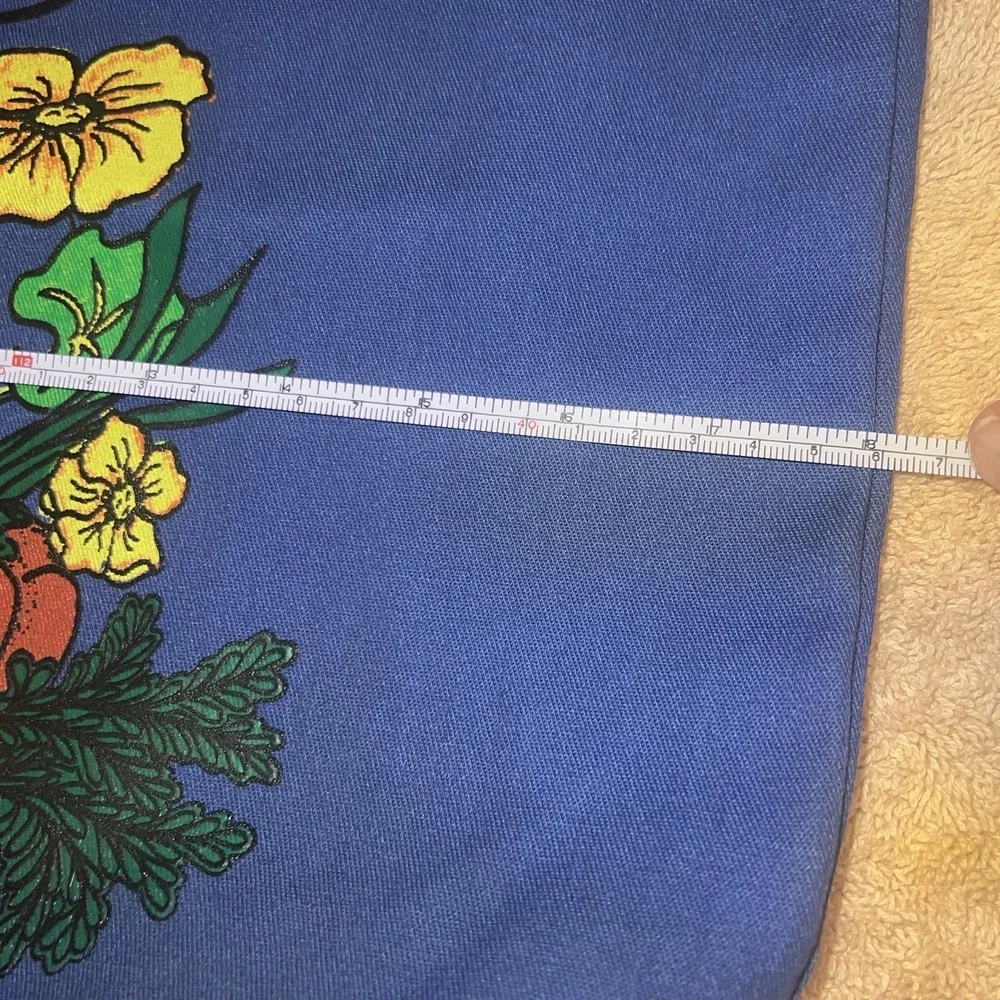 Seattle Pike Place Market Blue Canvas Shopping Tote Bag Y2K Great Condition